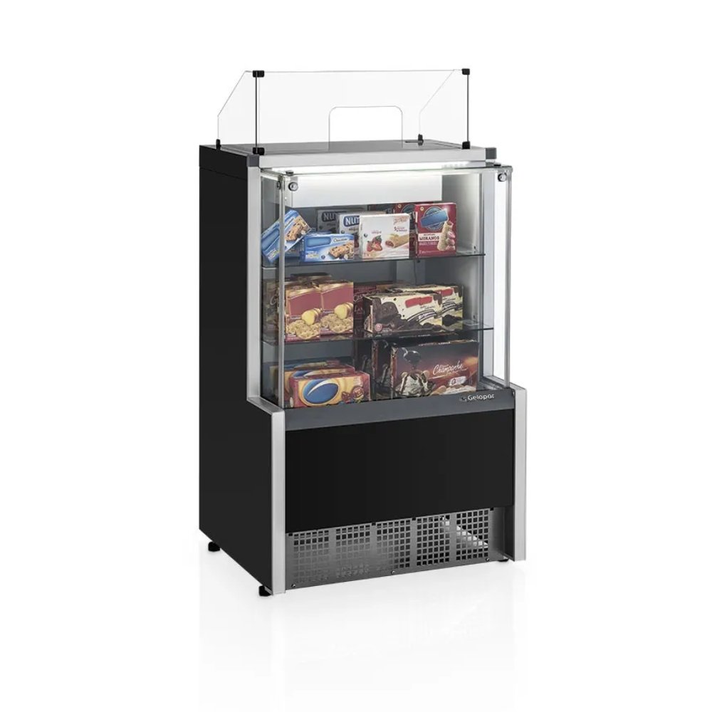 Balcão Caixa Vitrine Neutra Aurora 0,75m MPXA-075R Preta 220v