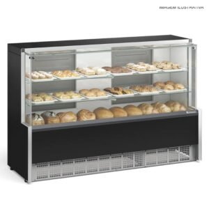 Balcão Vitrine Neutra Aurora 1,75M MPNA-175 R Preta 220v
