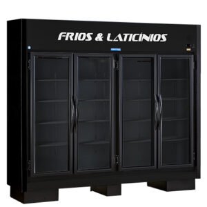 Expositor Vertical Auto Serviço Fortsul 4 Portas EAS-104 RT All Black 220v