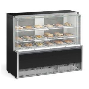 Vitrine Estufa com Bandejas 1,40m MEQA-140R Preta 220