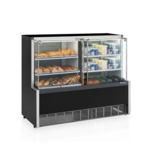 Vitrine Quente e Fria Aurora Evaporador 1,40m GQRA-140R PF Preta 220v