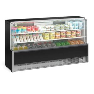 Vitrine Refrigerada Aurora 2,05m Vidro Reto GPDA-205R PR Preta 220v