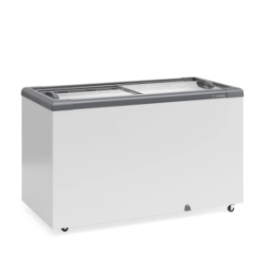 Freezer Horizontal Expositor 395L Vidro Reto GHD-400 Cinza 220v