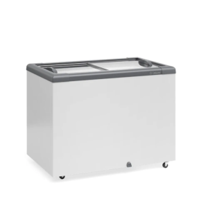 Freezer Horizontal Expositor 295L Vidro Reto GHD-300 Cinza 220v