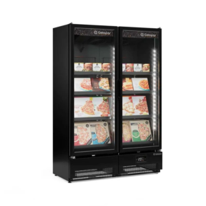 Refrigerador Vertical Gelopar 2 Portas 957L All Black GCVC-950 EL CB Carbon 220v