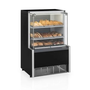 Vitrine Estufa Aquecida Aurora 0,75m com Bandejas MEQA-075R Preta 220v